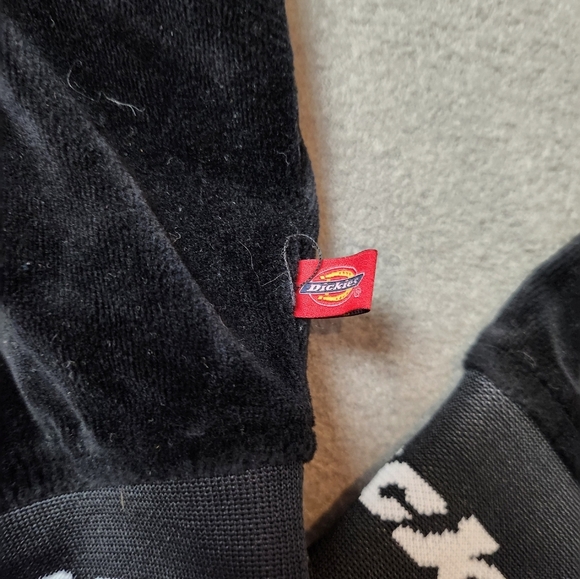 Dickies Velour Cropped Zip Jacket Hoodie Sz Med - Picture 6 of 10